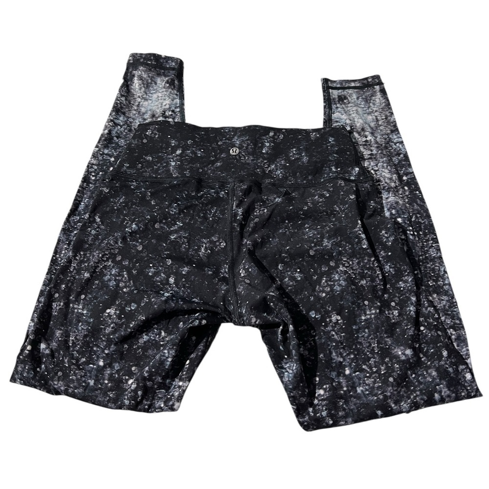 Lululemon Athletica Black and White Speckled Ombré Leggings, size 10 - Picture 2 of 14